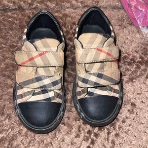 Kids Plaid Velcro Sneakers - Neutral Tan/Black